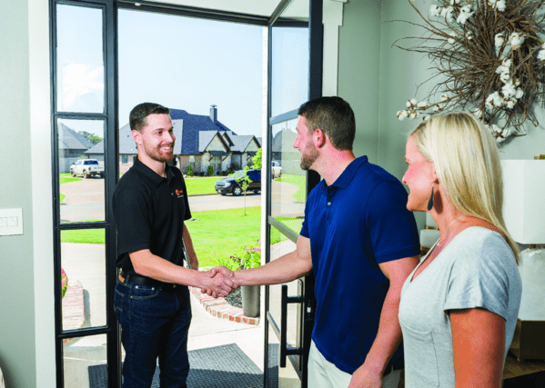 Greeting at the door
